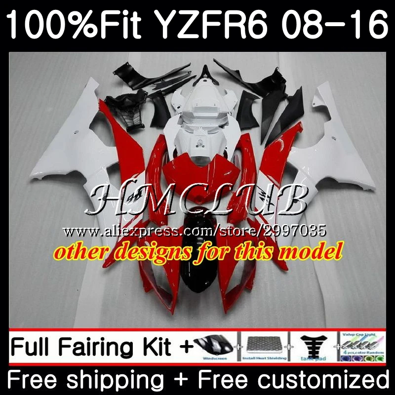 Инъекции для YAMAHA красный белый горячий YZF R 6 R6 2008 2009 2010 2011 2012 17h.5 600 YZF600 YZFR6 08 09 10 11 12