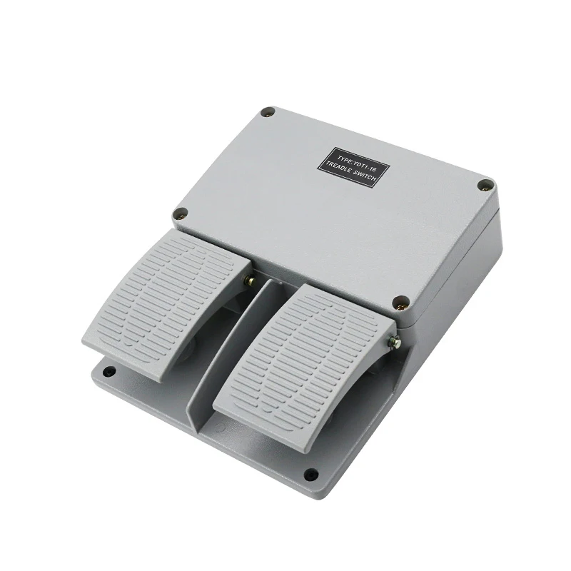 

New Foot switch YDT1-16 aluminum shell gray double pedal switch machine tool accessories switch
