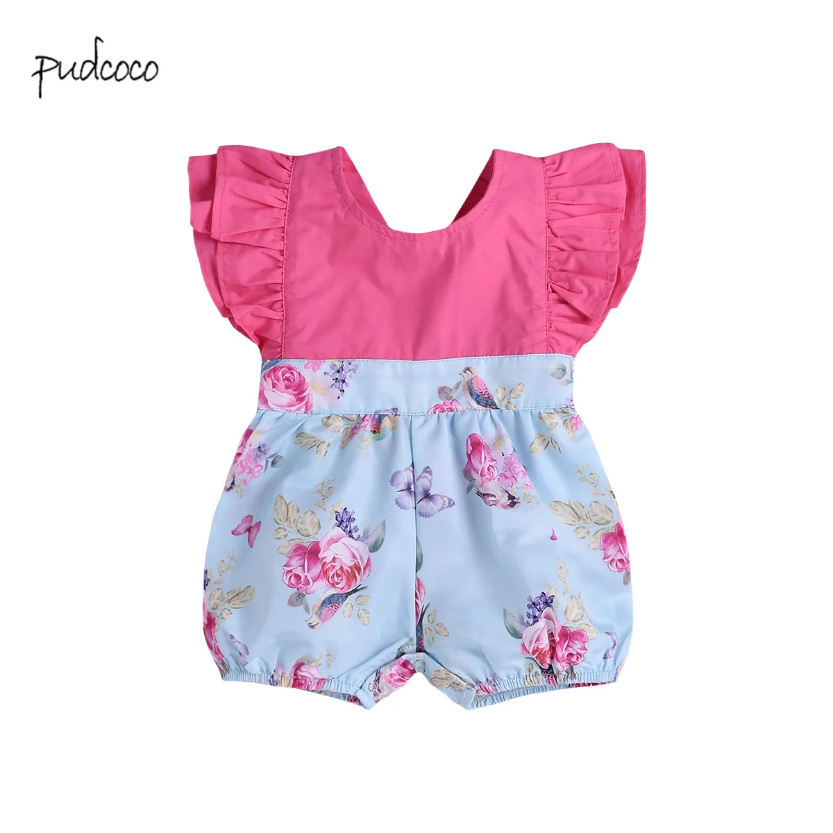 Новый бренд Pudcoco для новорожденных маленьких девочек с оборками Цветочная