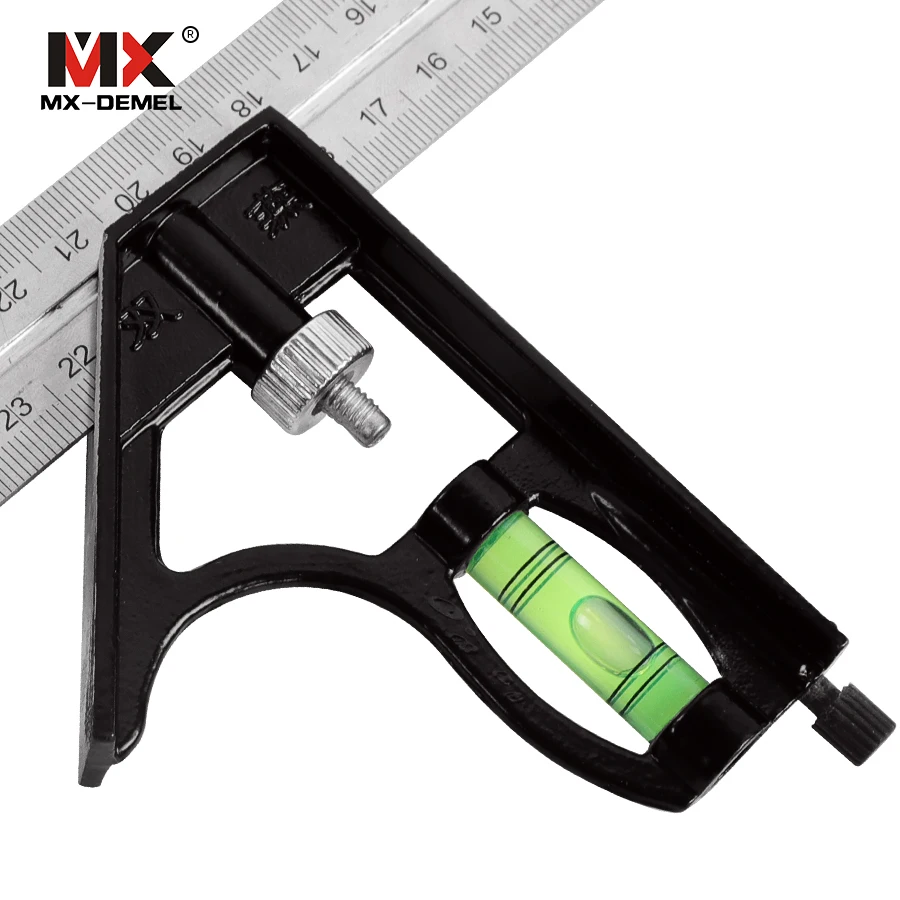 DIY Workshop Hardware Angle Spirit Level 12" (300mm) Precise Stainless Steel Measuring Tools Aluminium Combination Square |