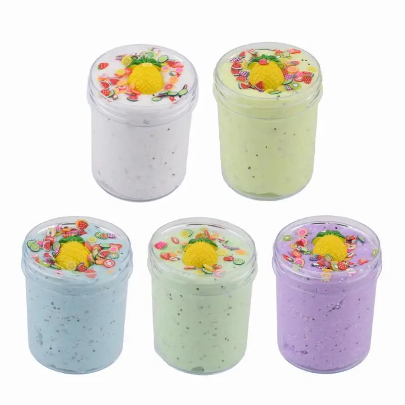 

120ml DIY Pineapple Slime Clay Cotton Mud Fluffy Crunchy Foam Balls Toys Education Mud Toy Stress Relief Plasticine Slimes Kit