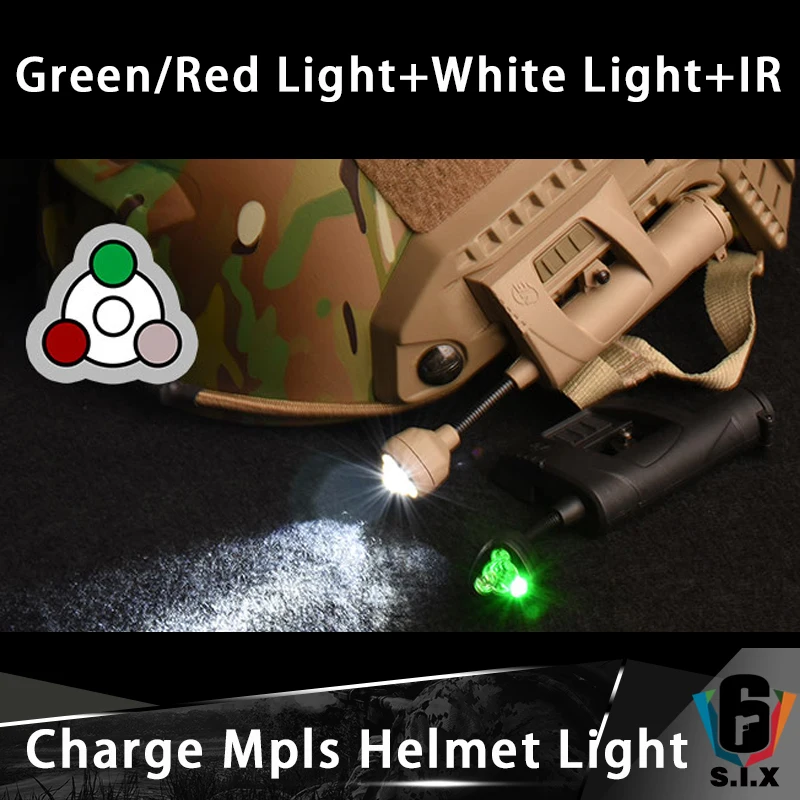 Ночной Тактический Airsoft Charge Mpls Шлем светильник 4 режима зеленый красный белый ИК
