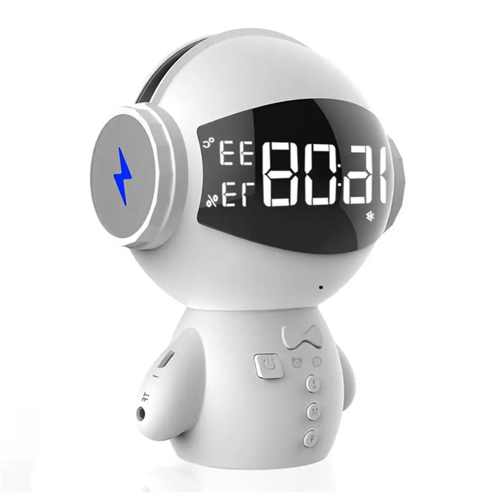 

New Wireless Bluetooth Speaker Robot Multifunction Mobile Power Mini TF Card With Microphone Sing Clock LED Screen High Quality