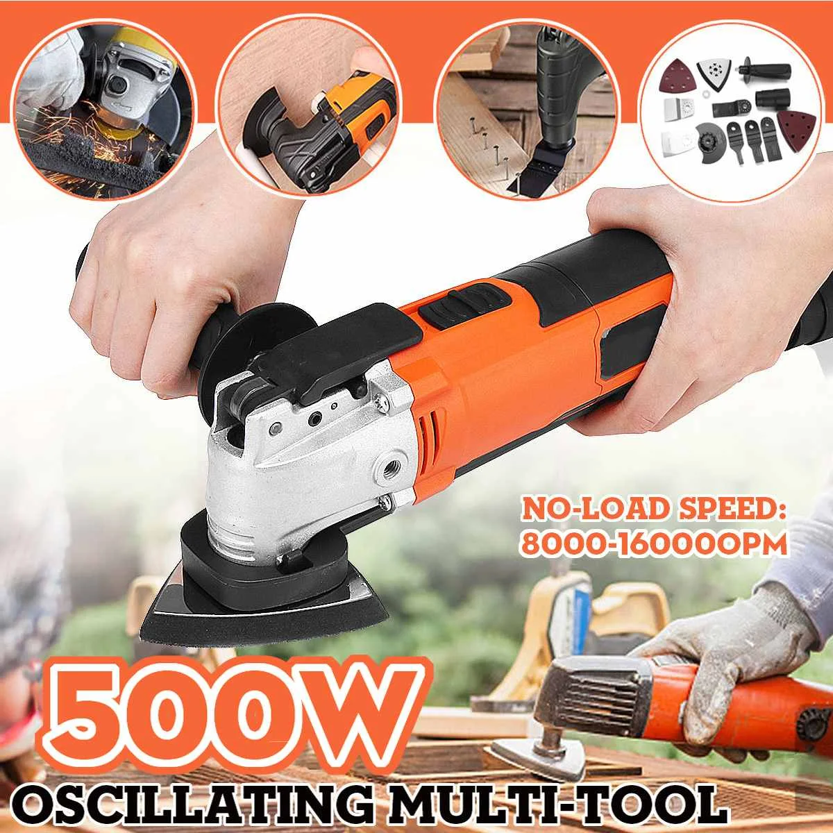 

500W Oscillating Multi-Tool Multi-function Trimming Machine Woodworking Power Tools Woodworking Package