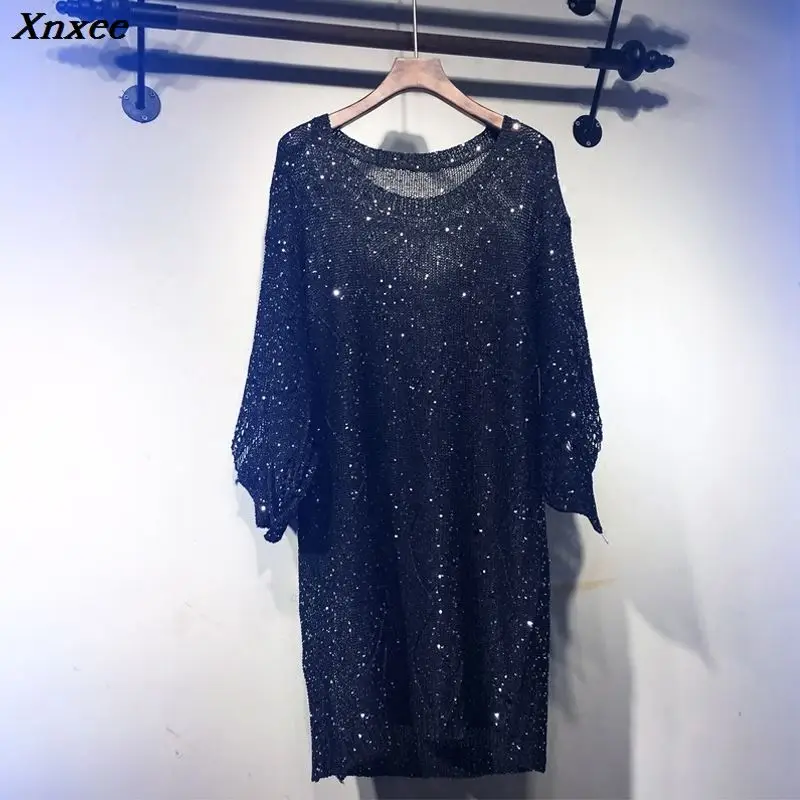 glitter sequin sparkly black mesh sweater korean fashion women sweaters and pullovers sweter mujer sueteres mujer de moda chompa glitter sequin sparkly black mesh sweater korean fashion women sweaters and pullovers sweter mujer sueteres mujer de moda chompa