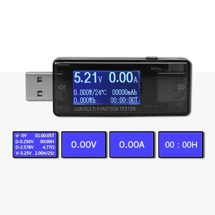 1 mAh Yes 99999 Power 5A 0 Charger Display Mini Digital Voltage Current Flow 0A Discharge Current LCD USB Voltage Tester