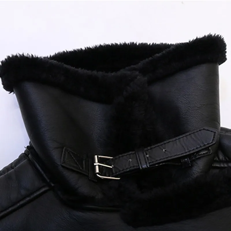 Женское пальто из натуральной кожи зимняя модная женская мотоциклетная одежда пальто свободная куртка плюс бархатная толстая верхняя одежда