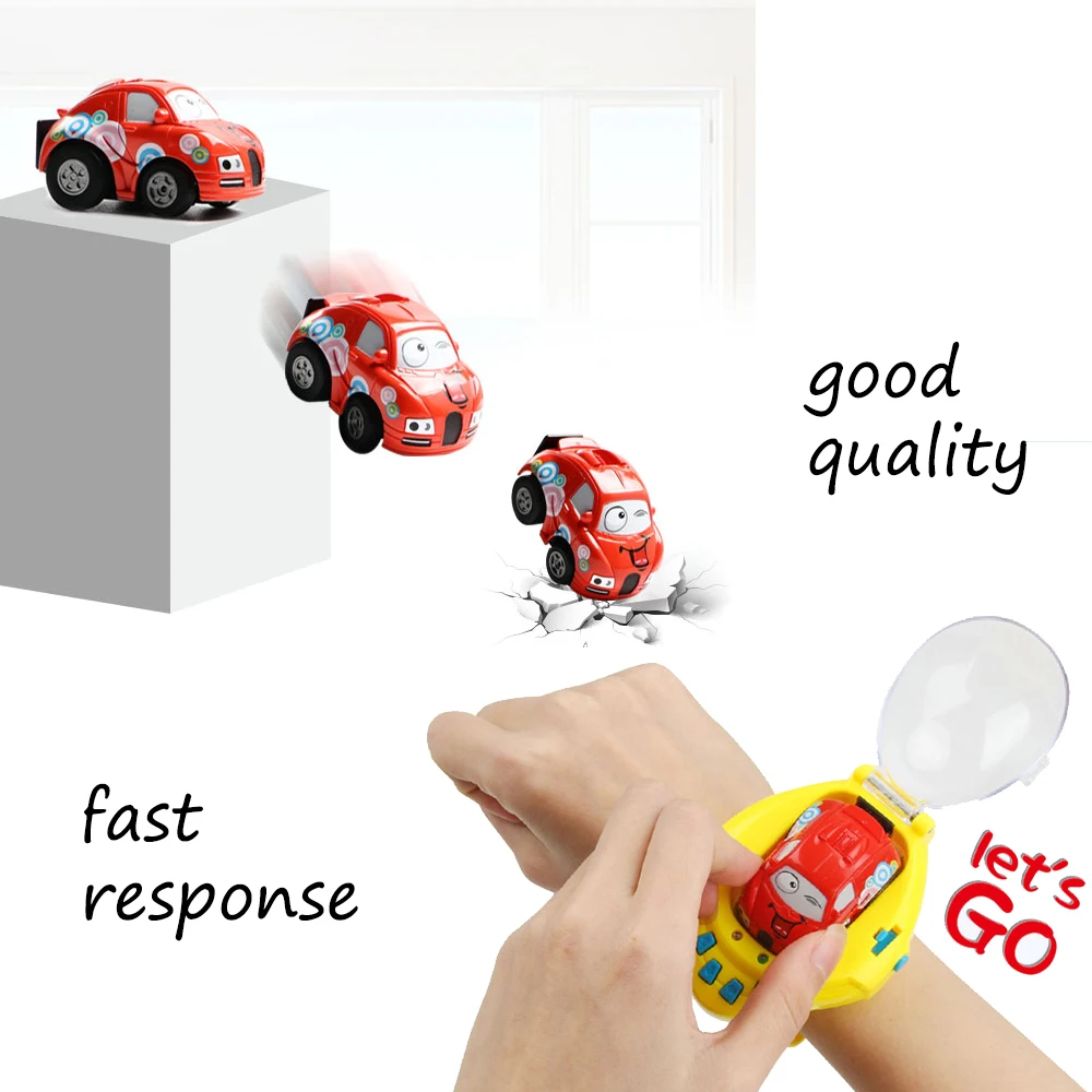 Gravity Sensor RC Mini Pocket Racer Cars Remote Control Cute Cartoon Kid Toy Watch Small Electric Dual-CTRL Vehicle USB Recharge
