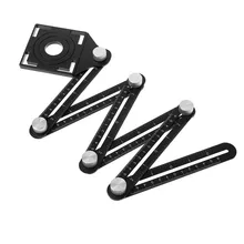 Многофункциональный шаблон, 6 складных линейок, измерительный инструмент, угловая линейка, искатель, транспортир с сверлом, направляющая, стеклянная плитка, деревообрабатывающие измерительные приборы