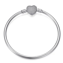 Серебряный браслет-цепочка в форме змеи и браслет в форме сердца с кубическим цирконием CZ DIY брендовый браслет для влюбленных женщин, хорошее ювелирное изделие