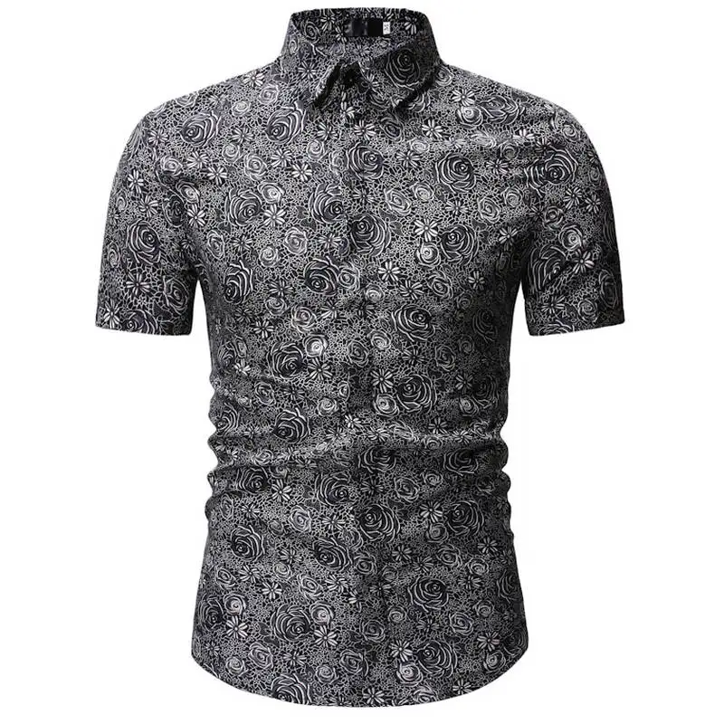 

2019 Men Shirt Summer Style Palm Tree Print Beach Hawaiian Shirt Men Casual Short Sleeve Hawaii Shirt Chemise Homme 3XL 23 color