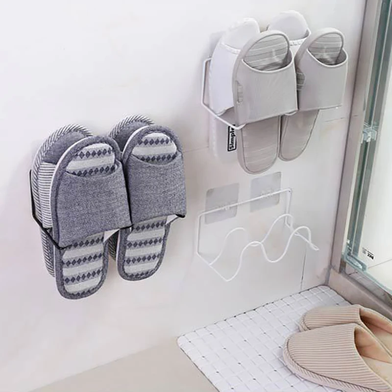 Konesky Double Layer Shoes Rack Wall Mount Slippers Hanging Shelf