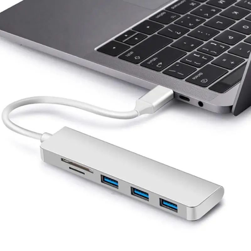 USB C концентратор Type до 3 портов USB3.0 TF устройство для чтения карт памяти OTG адаптер