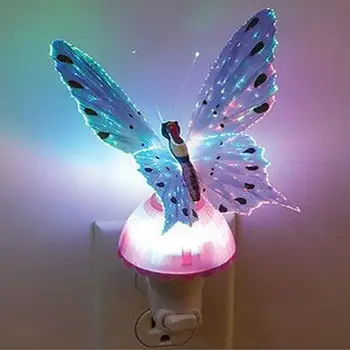 

LanLan Romantic 7Colors Changing Butterfly Shape Night Light for Wall Decor EU/US Plug 110/220V