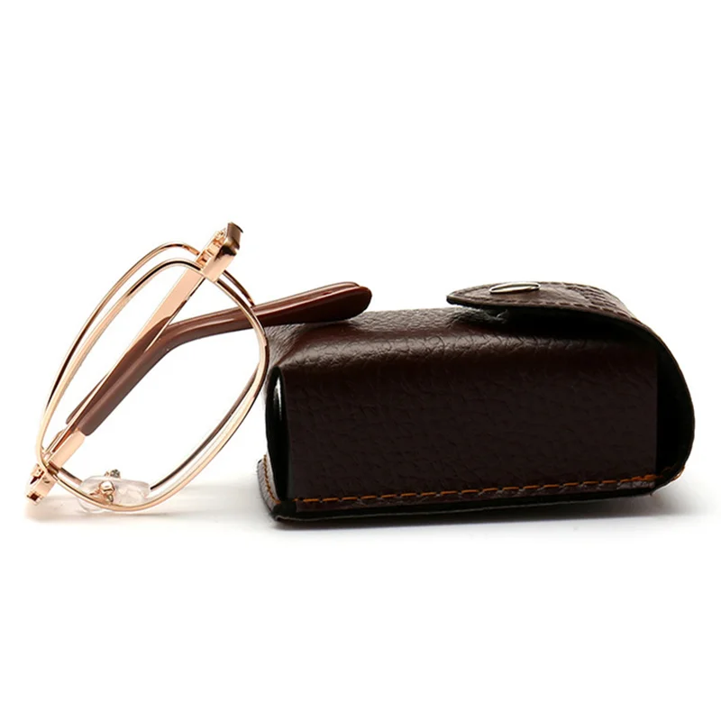 

Vintage Unisex Metal Folding Metal Reading Glasses Women Men +1.00 +1.50 +2.00 +2.50 +3.00 +3.50 +4.00 Diopter with Case
