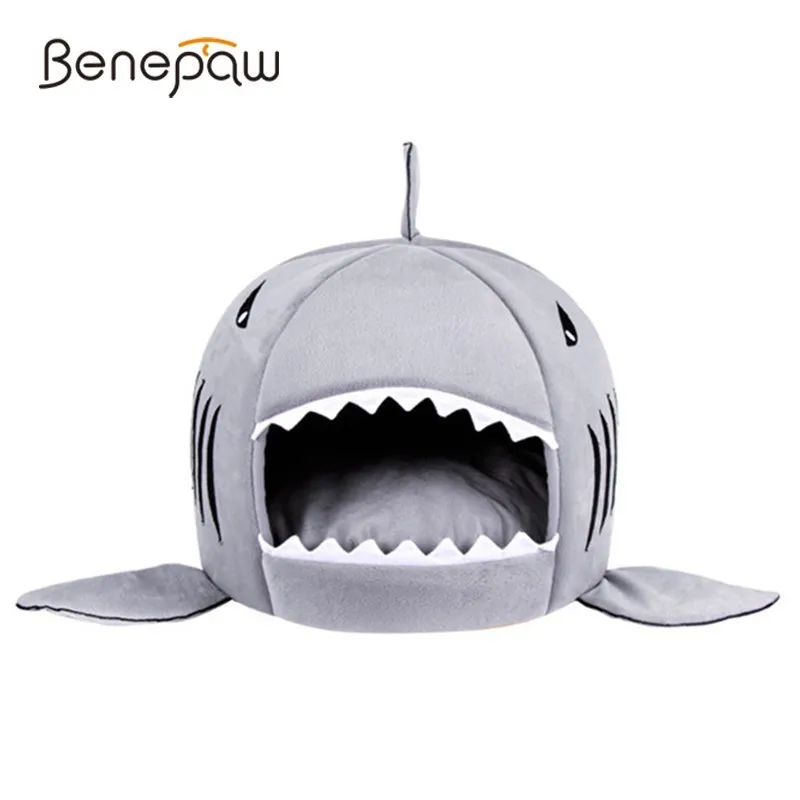 Домашняя Антискользящая кровать для домашних питомцев Benepaw в виде теплой акулы