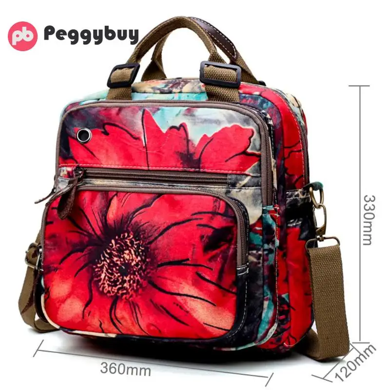 Китайский стиль, женский ретро рюкзак с цветочным принтом, известный дизайн, на молнии, рюкзак для путешествий, портативная Большая вместительная сумка на плечо, Новинка