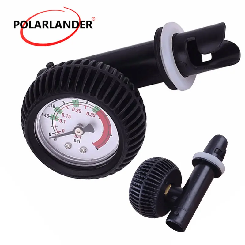 

Black Air Thermometer Inflator Gauge Pressure Tester Dial Manometer Valve Connector For Inflatable Kayak Raft Boat Surfing