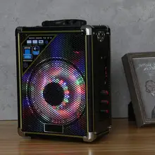 Портативный Bluetooth динамик светодиодный светильник перезаряжаемый аудио плеер USB воспроизведение Радио стерео сабвуфер открытый танцевальный динамик