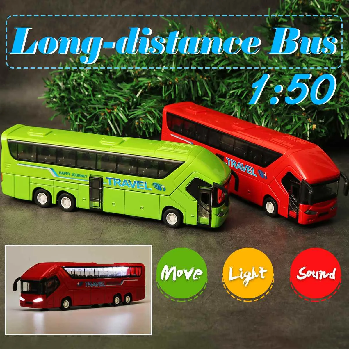 150 3Colors alloy pull back bus model high imitations Double