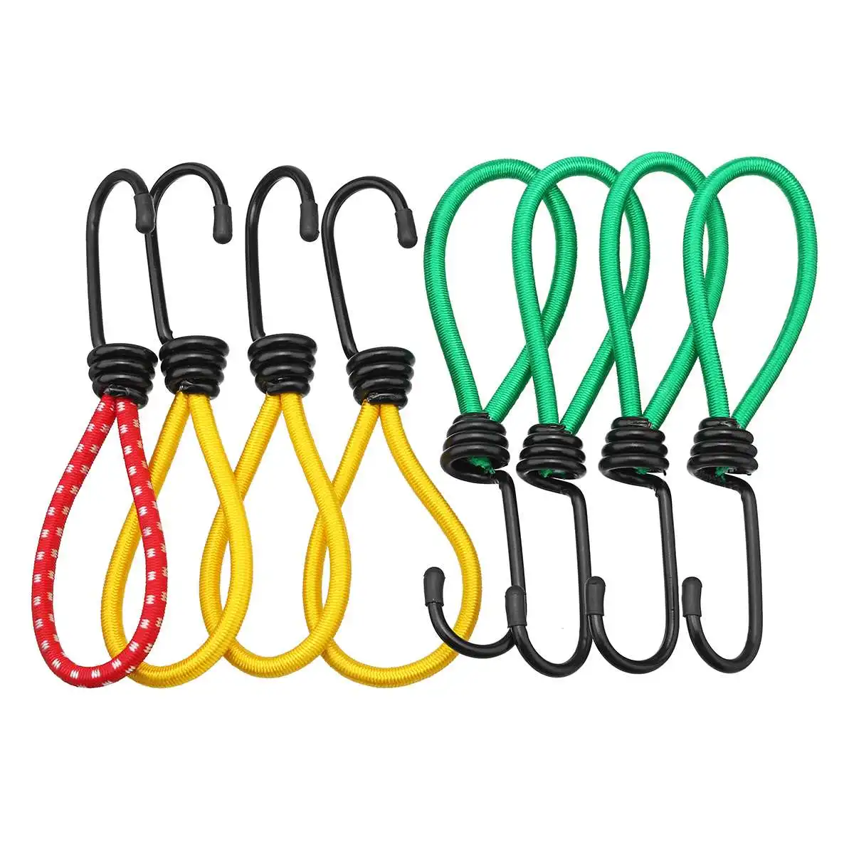 

8Pcs 6mm*15cm Heavy Bungee Stretch Cord Camping Hiking Tent Elastic Rope Waterproof Canopy Rope Nail Fixed Hook For Boating