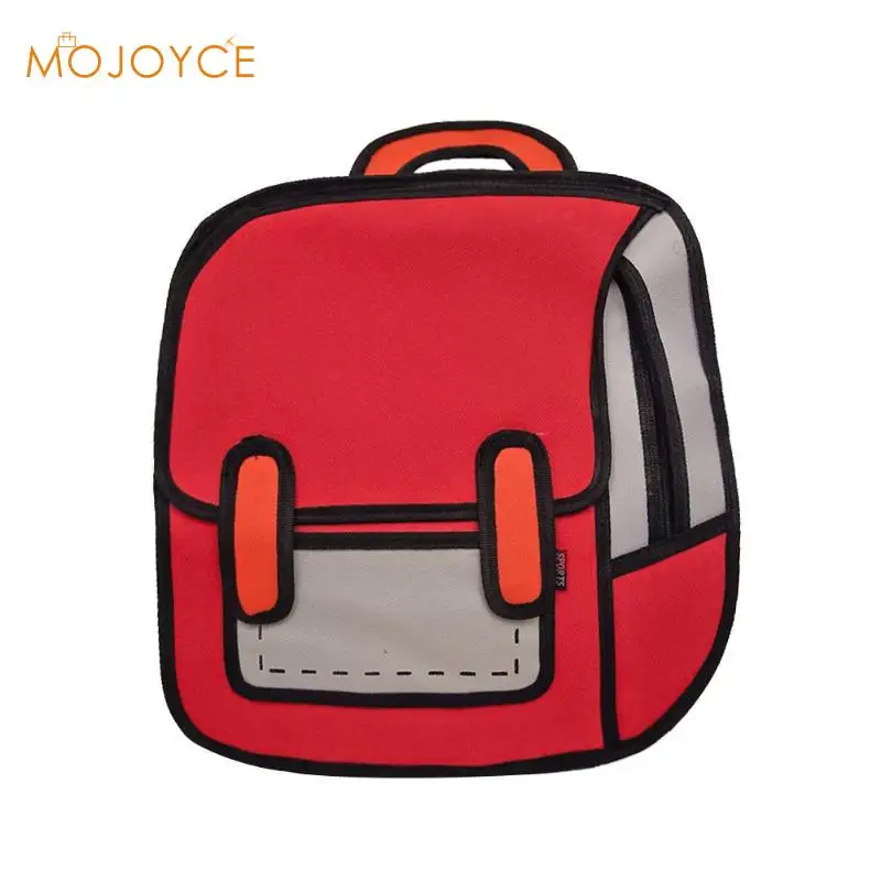 

Fashion Women Backpack Creative 2D Drawing Backpack 3D Jump Style Cartoon Schoolbag for Girls Traval Rucksack Mochila Mujer 2018