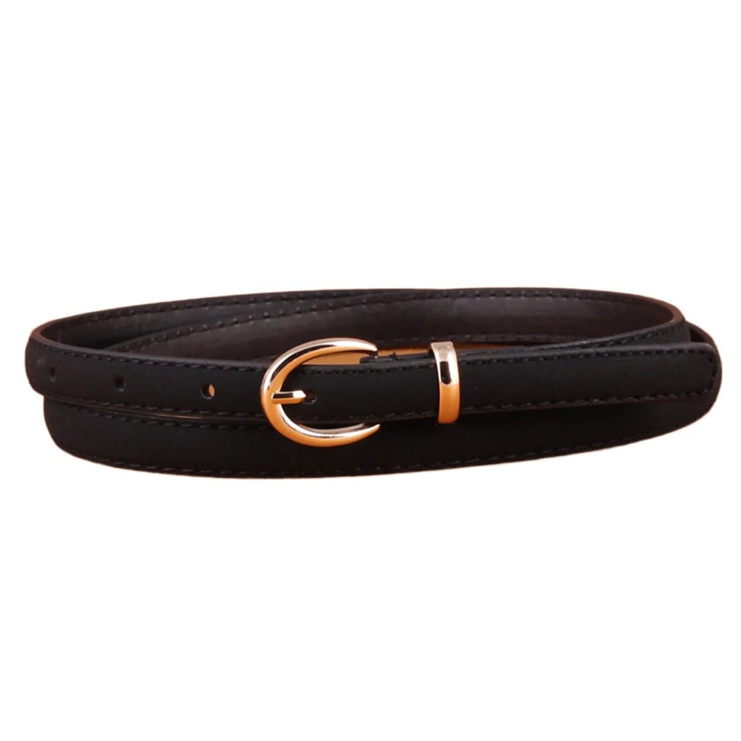 Women Korean Candy Color Belts Fashion Pin Buckle Leather Thin Belt For