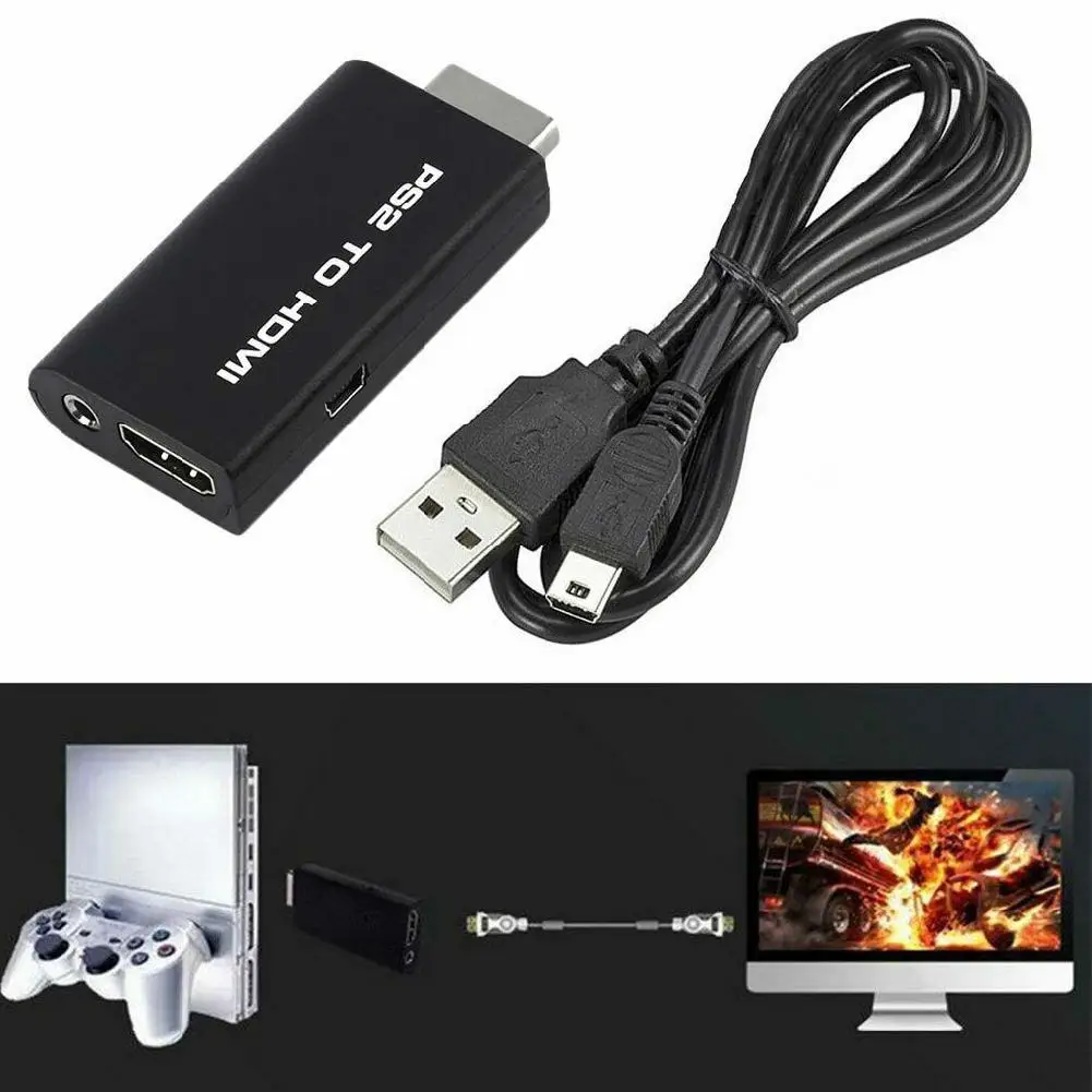 Адаптер преобразователь Аудио и видео с выходами для Sony playstation PS2 в HDMI Поддержка