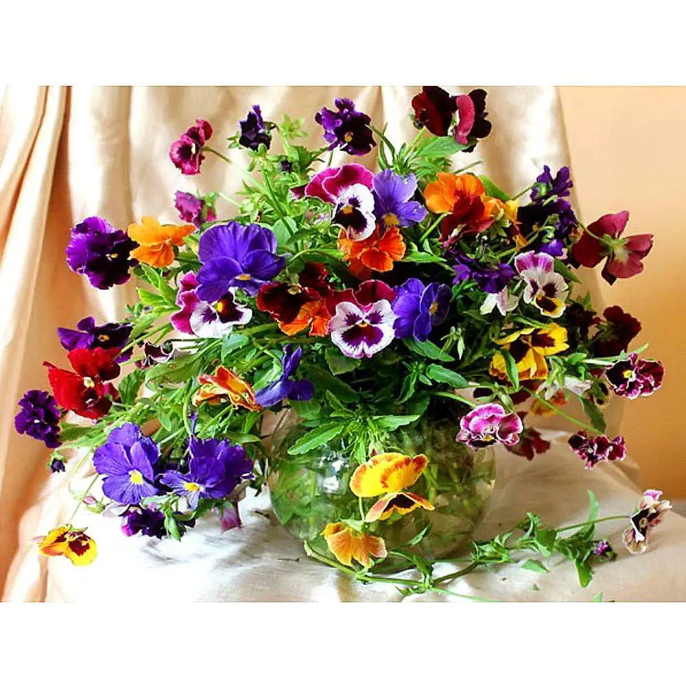 

Full Drill Square Colorful Flowers and Vases Diamond Painting Kit - DIY Cross Stitch Rhinestone Mosaic