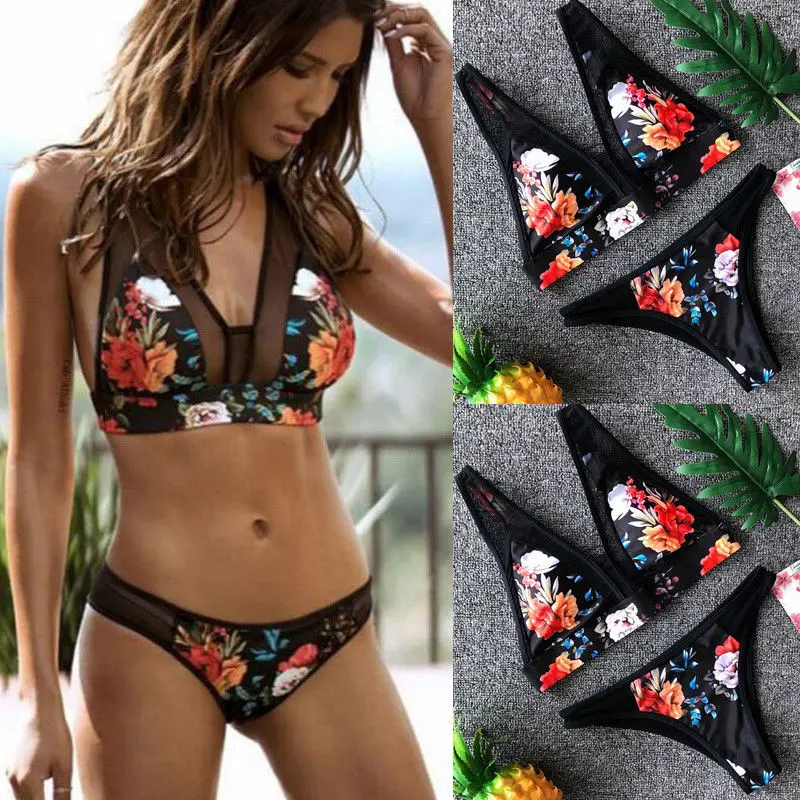 MURTIAL Women Summer Swimwear Bikini Set Push-up Padded Bra Bathing Suit Swimsuit