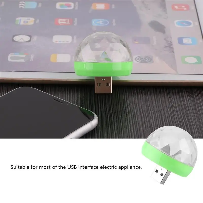Мини диско шар USB Профессиональный RGB 4 светодиода светильник ценический проектор