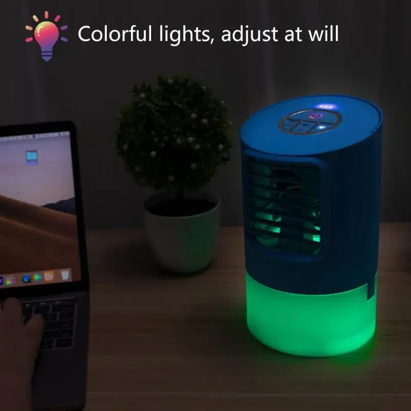 

400ml Portable Air Conditioner Humidifier Purifier Timing Air Cooling Fan 7Colors LED Cooling Fan Air Cooler Fan for Office Home