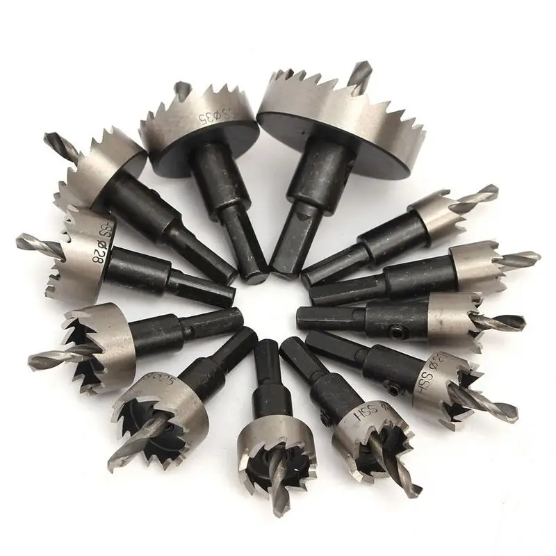 

12PCS Carbide Tip HSS Drill Bit Hole Saw Set 15-30mm Saw Cutter For Stainless Steel Metal Alloy Drilling Cutting Tools
