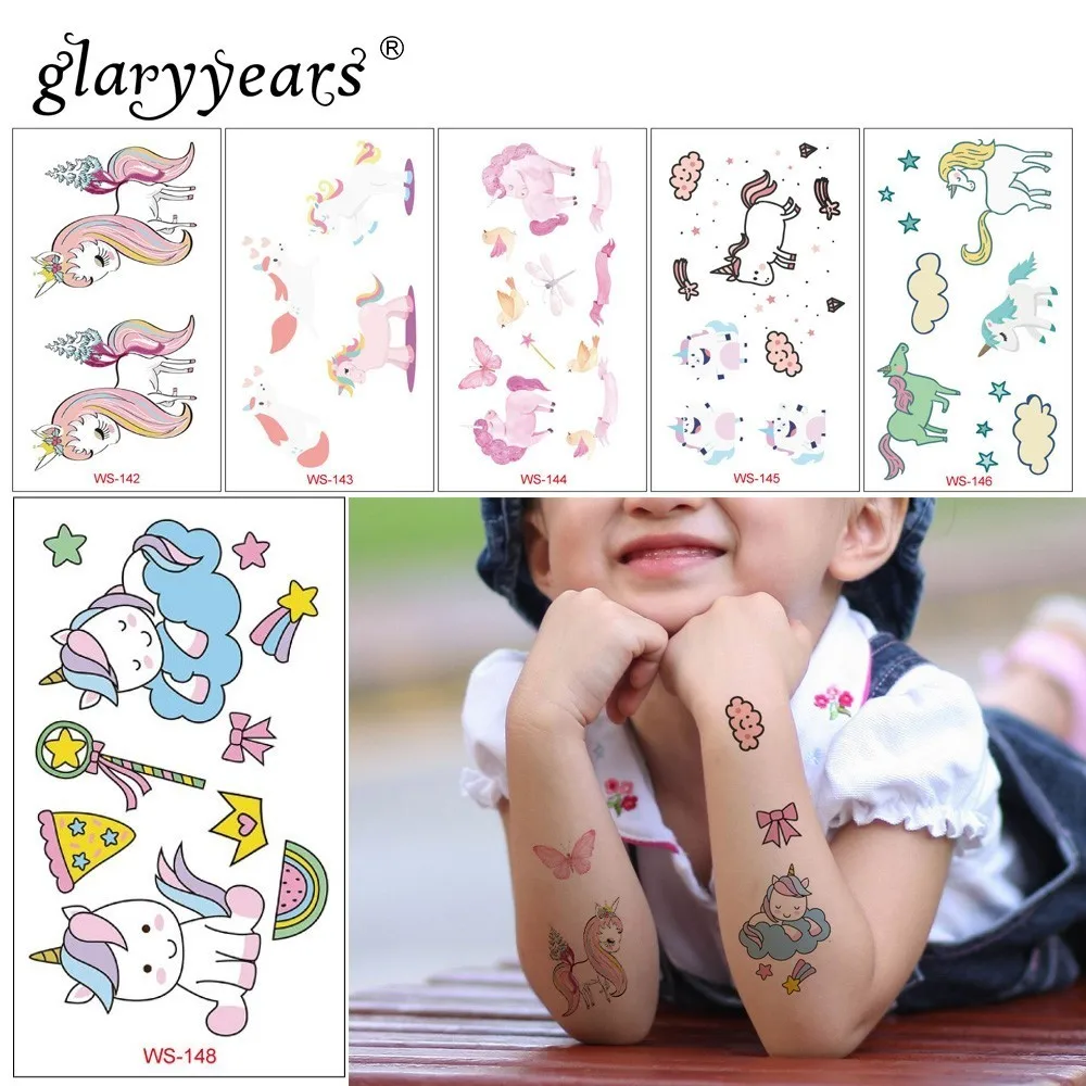 

glaryyears 6*10.5cm Temporary Tattoo Sticker Colorful Fake Tatoo Animal Flash Tatto Waterproof Small Body Art For Children Cute