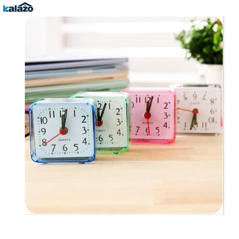 

Square table clock Small Bed Compact Travel Quartz Beep desk Clock Cute Portable electronic desk clock masa saati