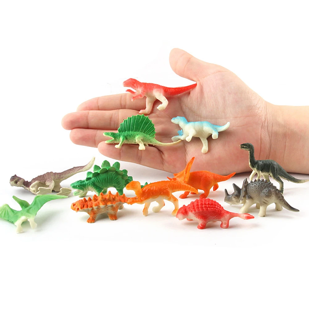 

12pcs Action Figures Mini Play Cute Decorations Collection Simulation Toy Jurassic For Kids Dinosaur Model Desktop Animals Gift