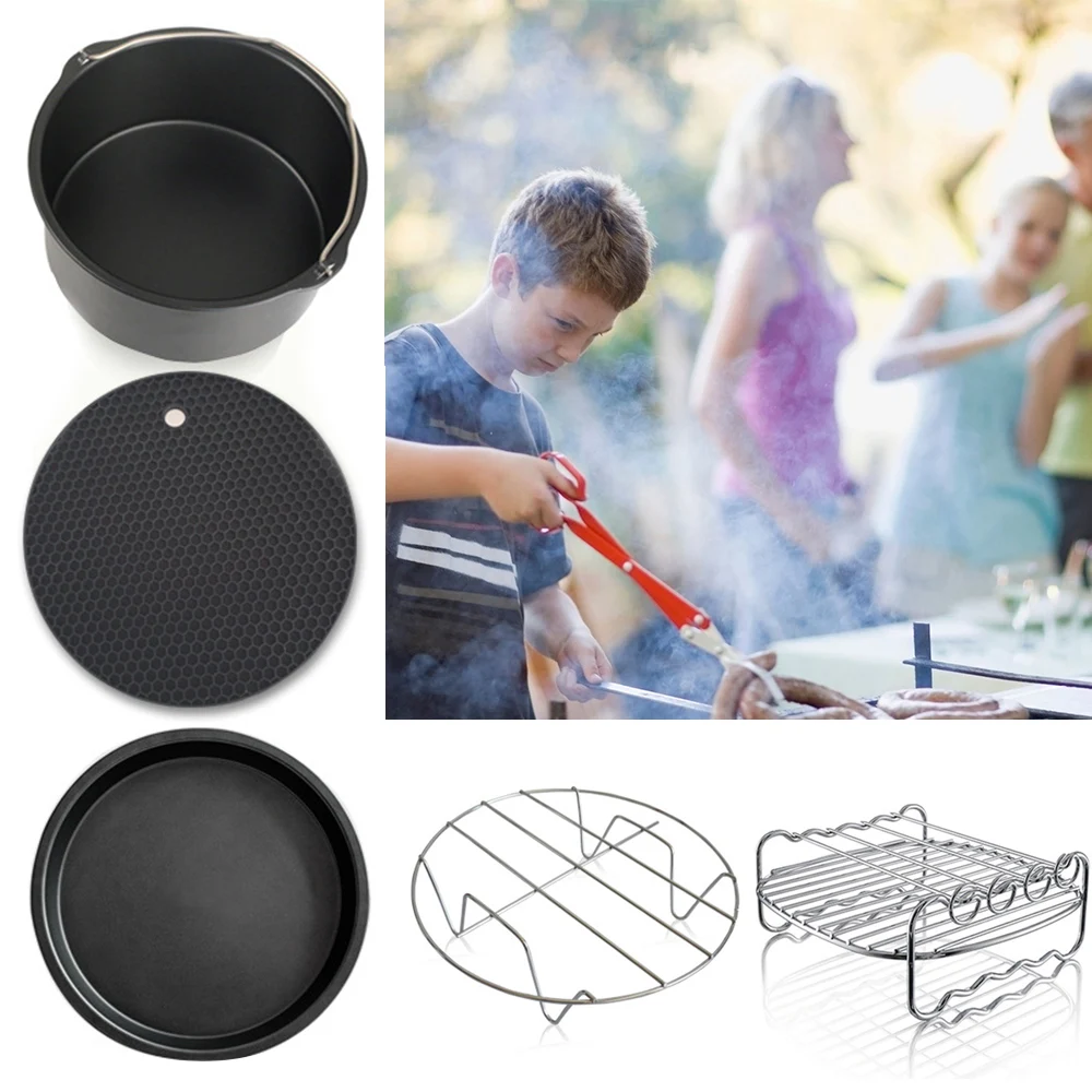 5PCS Outdoor Portable Frying Pans Double Grill Pot Holderin Meshes