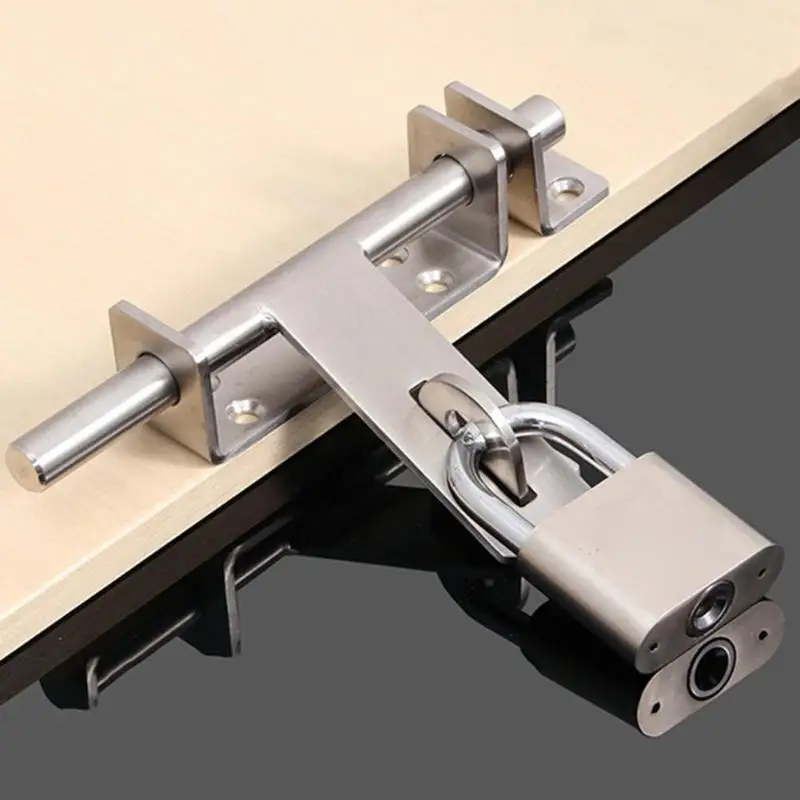 

170mm Stainless Steel Door Latch Sliding Lock Barrel Bolt Latch Thicken Gate Safety Lock Hasp For Gate Security Hardware