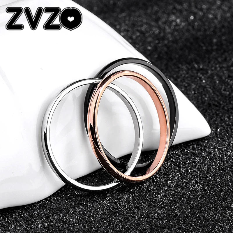 ZVZO простой гладкие из нержавеющей стали серебряное кольцо обручение парные