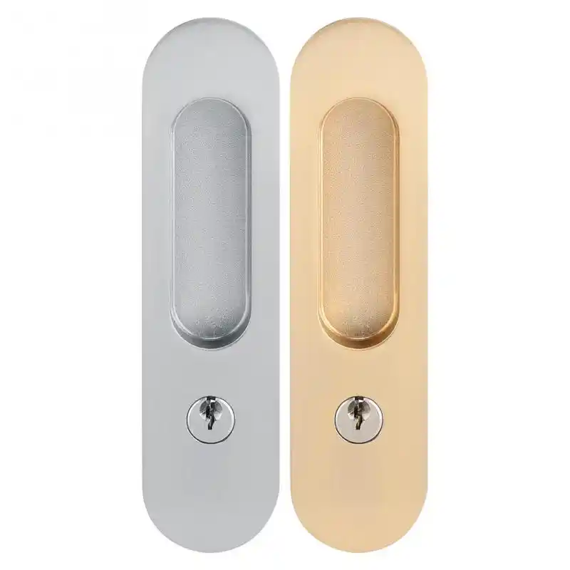 Farbe : Gold Nikou Schiebet/ürschlossgriff Diebstahlsicherung mit Schl/üsseln for M/öbelbeschl/äge aus Scheunenholz