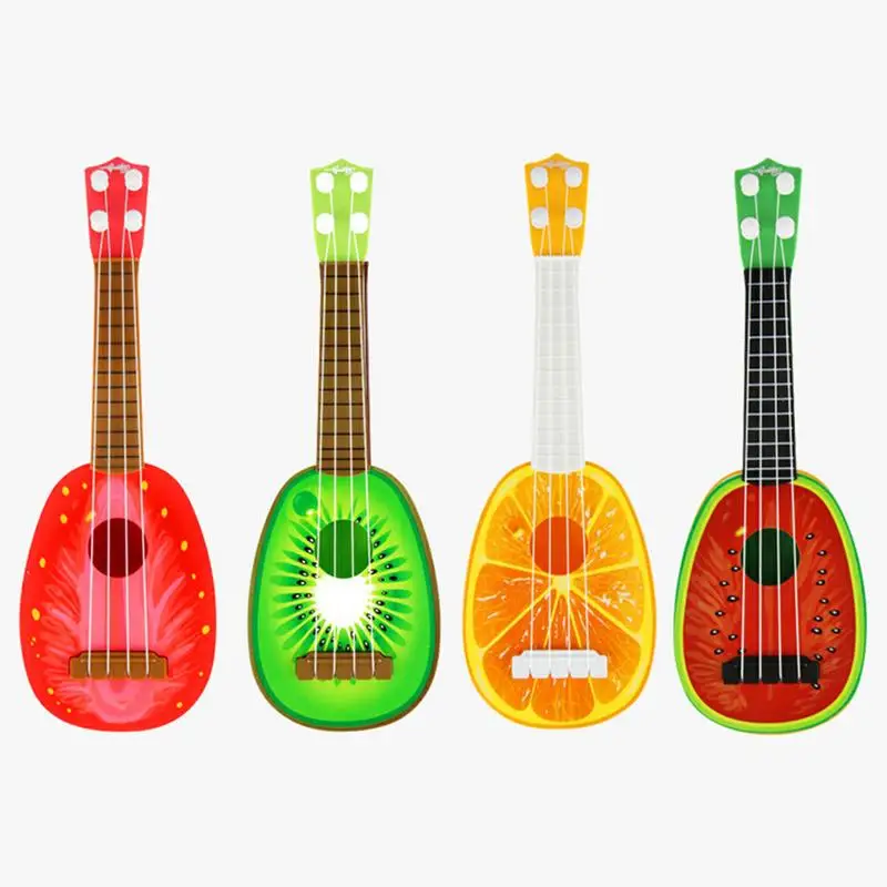 

Playable Simulated Ukulele Mini Fruit Strawberry Kiwi Orange Watermelon Pattern Guitar Toy Early Childhood Kids Music Instrument