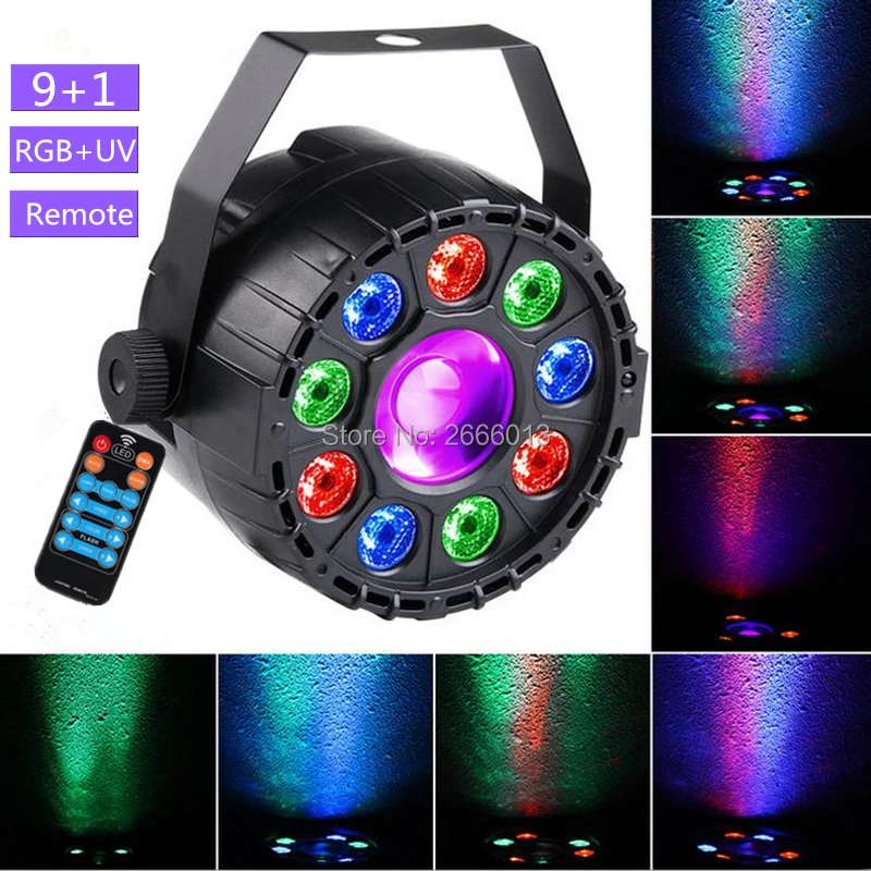 С ИК диоды с беспроводным управлением мини 9 + 1 пар света RGB УФ эффектом бар KTV