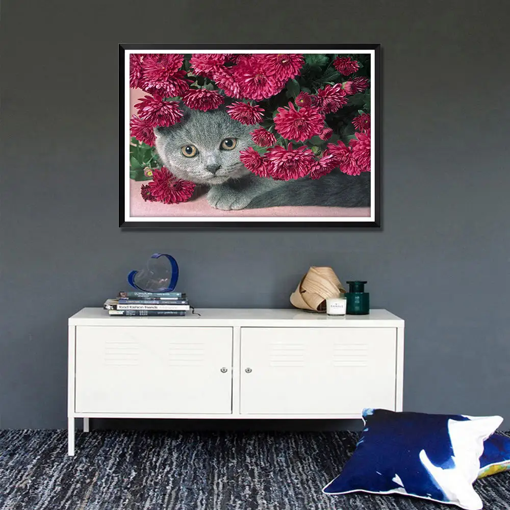 Прекрасный кот Картина маслом на холсте плакаты на стене картина стены книги по искусству Безрамное рисовать украшения дома