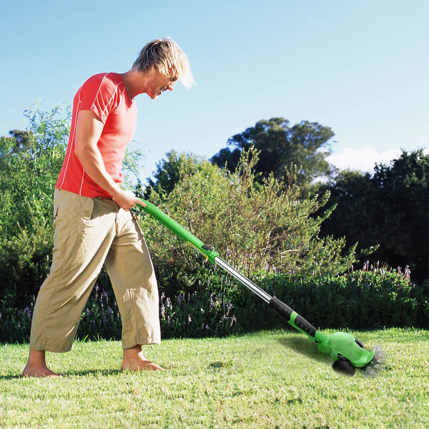 ET1007 4 in 1 10.8V Cordless Scarifier Grass Shears Electric Lawn Mower