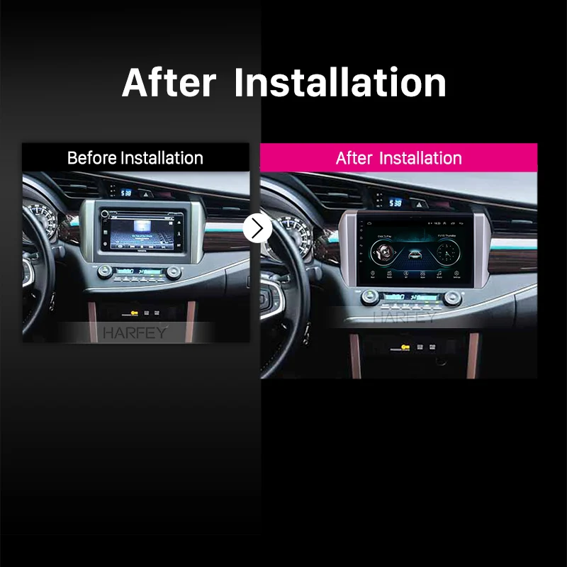 Best Harfey Android 8.1 Car 9" Autoradio Stereo Multimedia Player for Toyota INNOVA 2015 Left Hand Driving GPS Navi SWC Bluetooth USB 5