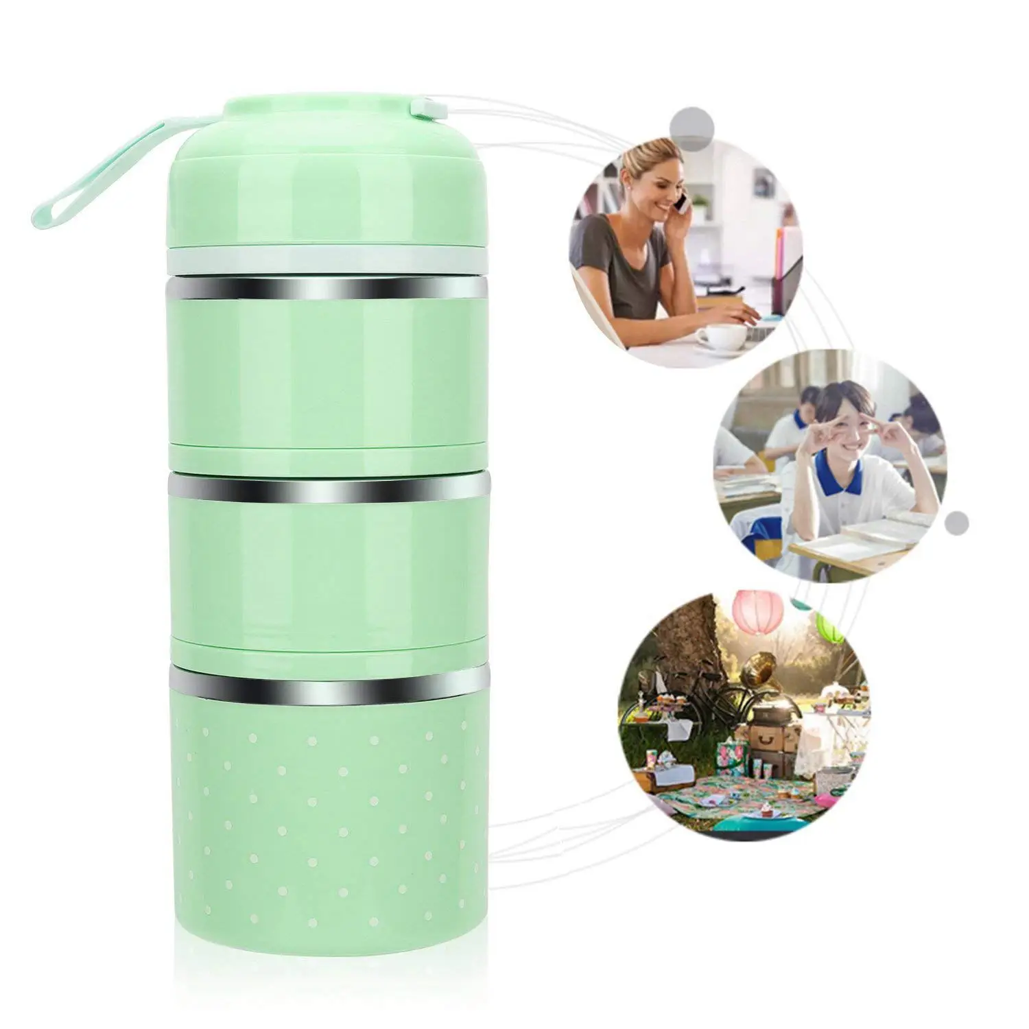 Lunch Box Stainless Steel Leakproof Food Storage Containers with Insulated for Adult and Office Blue | Дом и сад