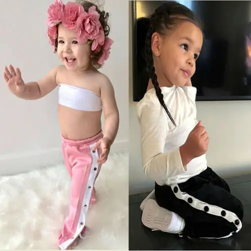 

2019 Baby Newborn Girl's Bottom Rivet Pants Casual Trousers 1-6T New