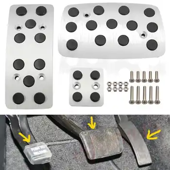 

3pcs Car Foot Pedal Brake Gas Covers Aluminum&Rubber Pad Kit for Jeep Grand Cherokee WK2 2011-2016
