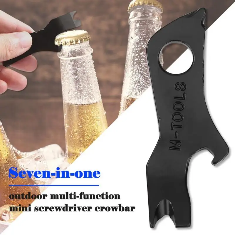 

Multipurpose Pry Bar 7 in 1 Crowbar Outdoor Camping EDC Gear Pocket Tool