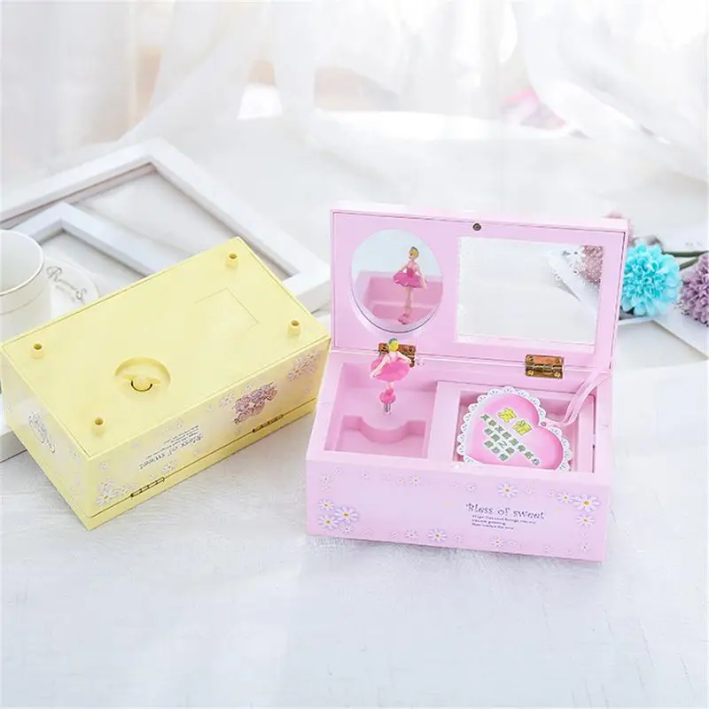 Caja de música Dream Girl para niños caja de joyería Musical rectangular con bailarina Rosa Alicia en el país de las Maravillas caja de música caja de joyería Caja de música Dream Girl para niños caja de joyería Musical rectangular con bailarina Rosa Alicia en el país de las Maravillas caja de música caja de joyería